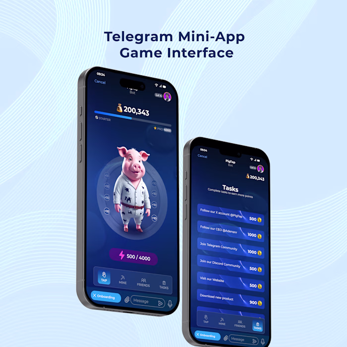 Mini Telegram App Design. I