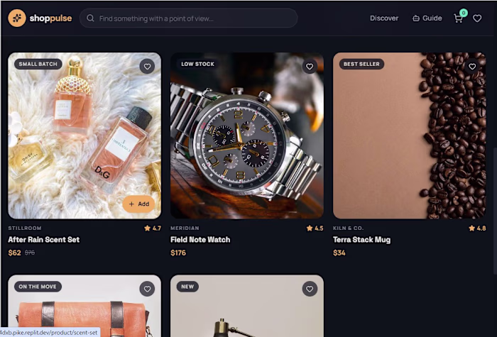Built ShopPulse AI — a modern e-commerce web app built using...