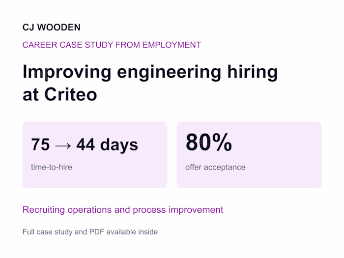 Improving engineering hiring at Criteo