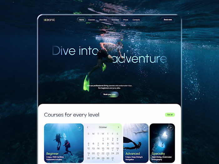 🌊 Web design for diving center | Hyperactive
