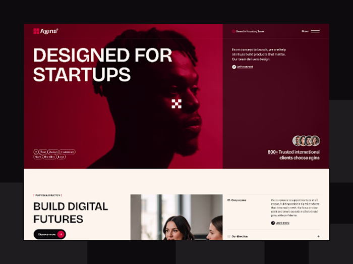 A modern startup agency website