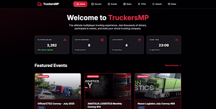 TruckersMP Stats Web Application
