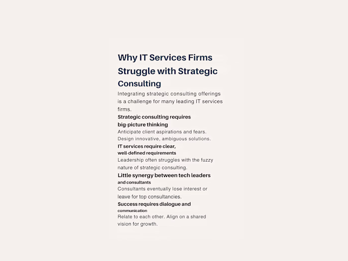 The Real Reason IT Services Firms Struggle with Strategy IT ...
