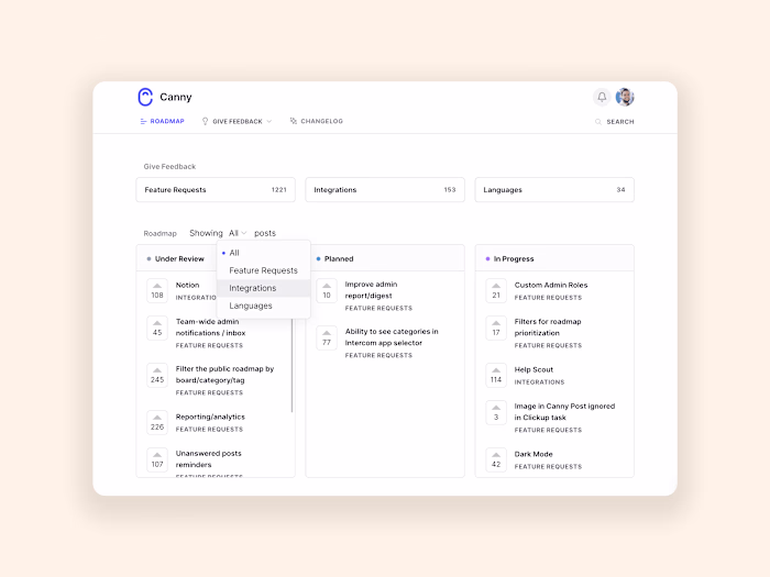 Filter Public Roadmap