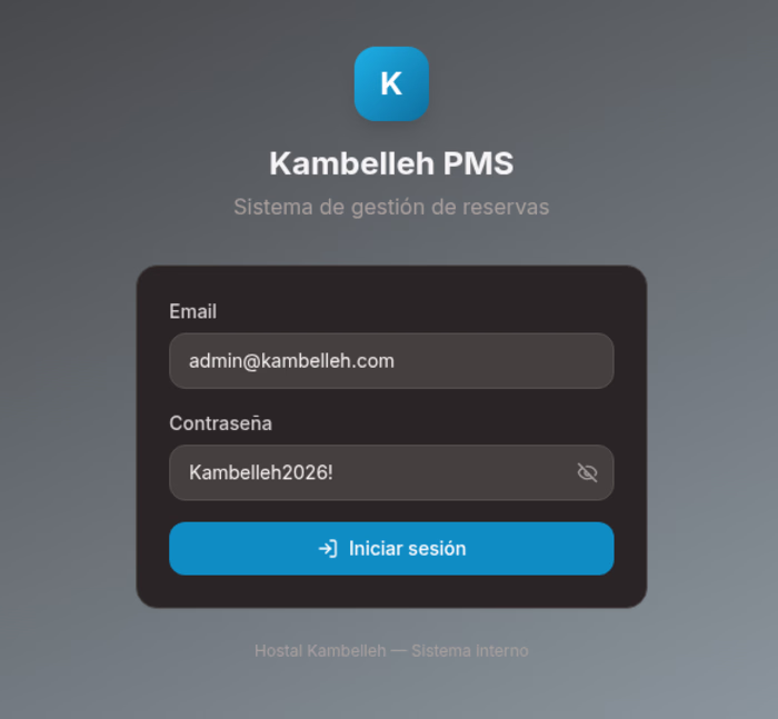 Project Title: PMS — Hostal