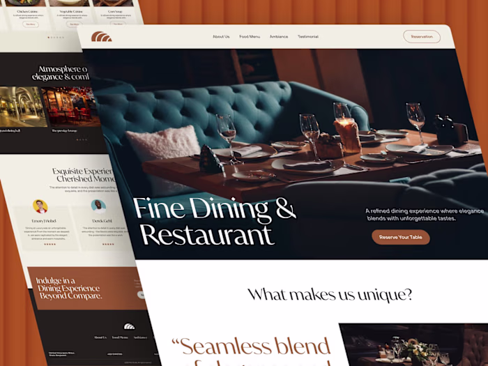 Luxury Restaurant Website UIUX Design