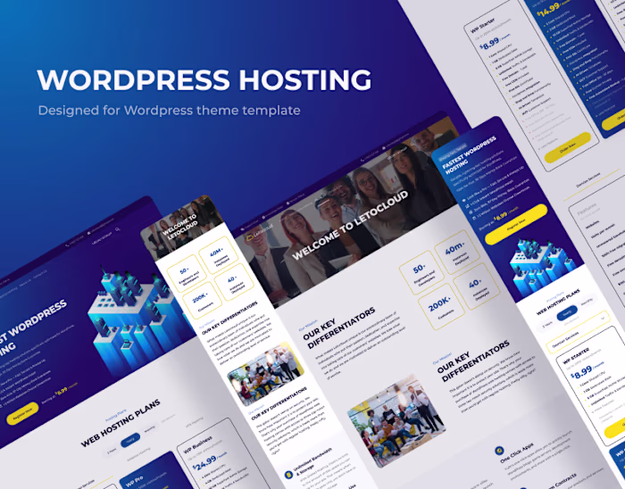Web hosting WordPress template