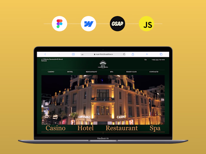 Royal Casino & Hotel — design and Webflow build