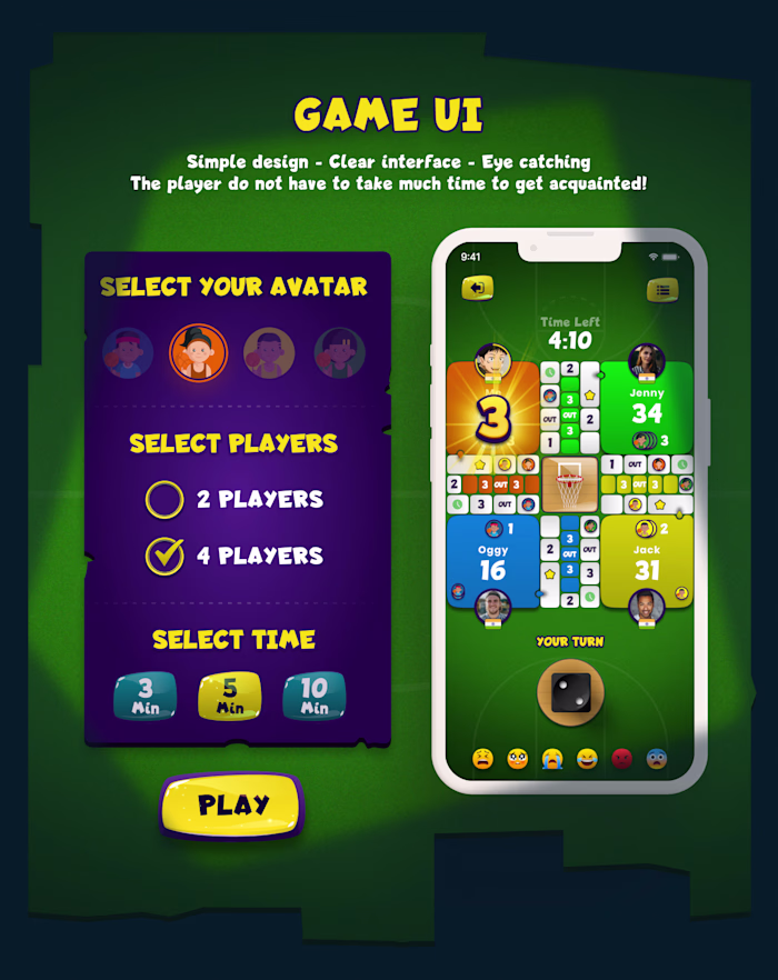 Basketball Ludo Game |  Board Game Mobile App Design