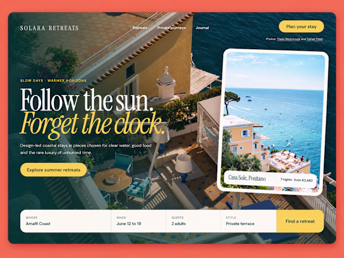 SOLARA RETREATS | Travel Website
