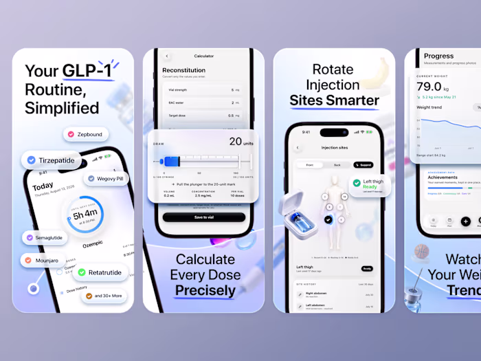 GLP-1 Tracker AppStore Screenshits