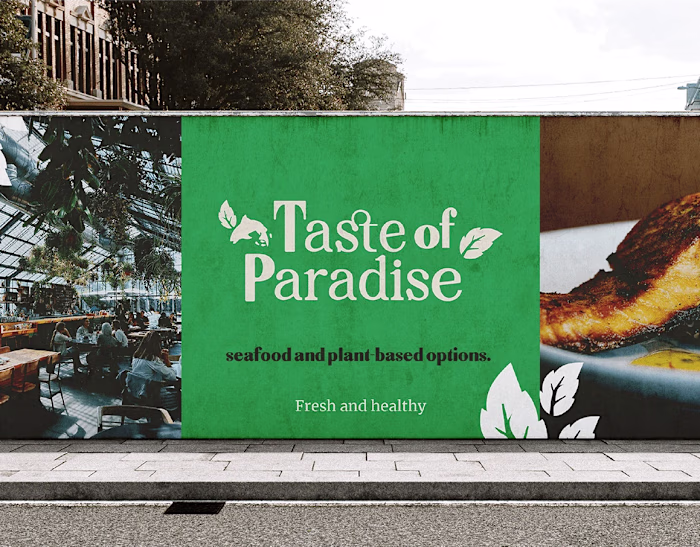 Taste of Paradise Caribbean restaurant brand identity
