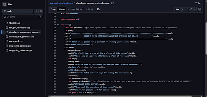 Attendance management system: A C++