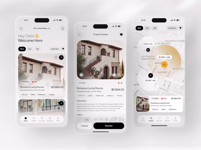 Aurex Living - Real Estate Mobile App Design