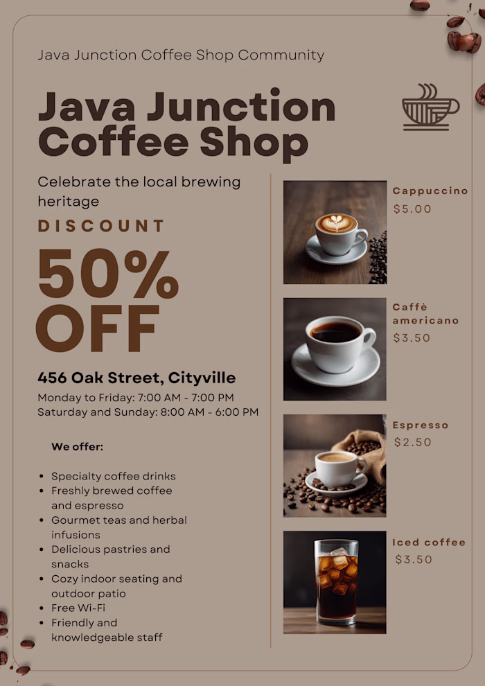 Flyer Design for a Coffee Shop