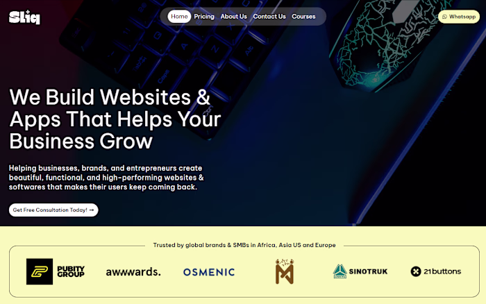 Building bold, high-converting websites via Sliq Studio