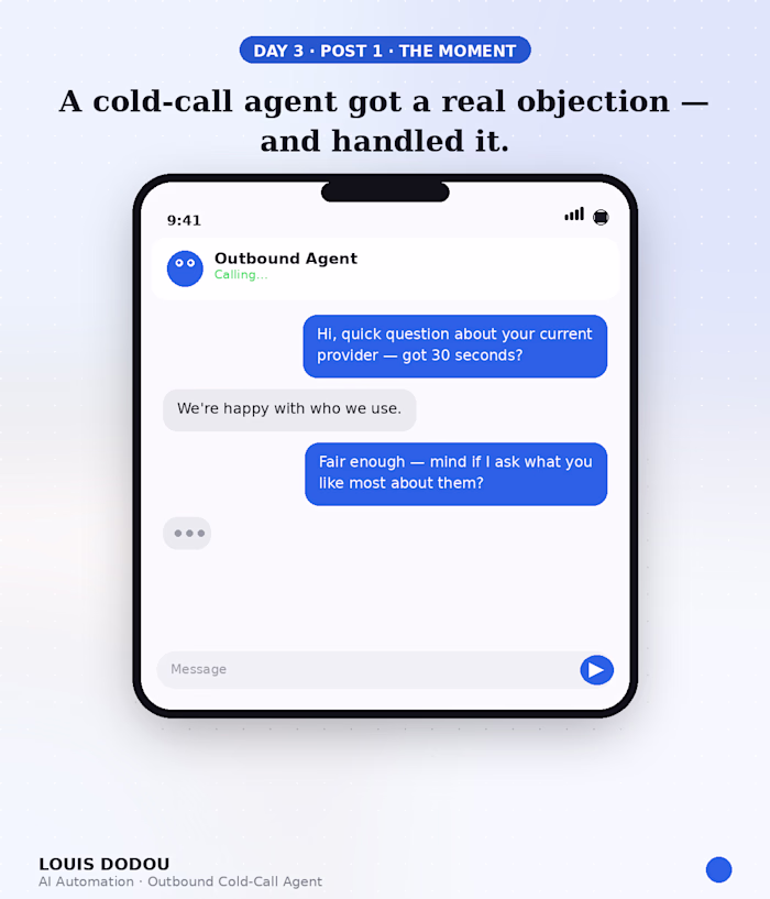 A cold-call agent got a