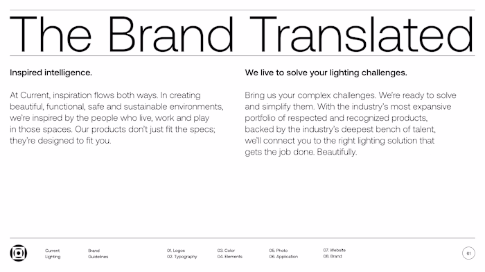 Current Lighting Brand Language