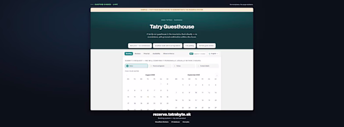 rezerva.tatrabyte.sk - request-to-book system for small hotels