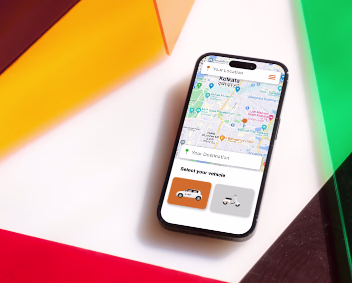 Redesigned App for Kolkata-based Online Ride Hailing Company