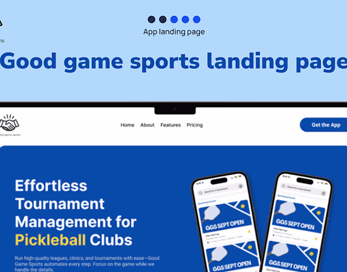pickle ball app landing pge