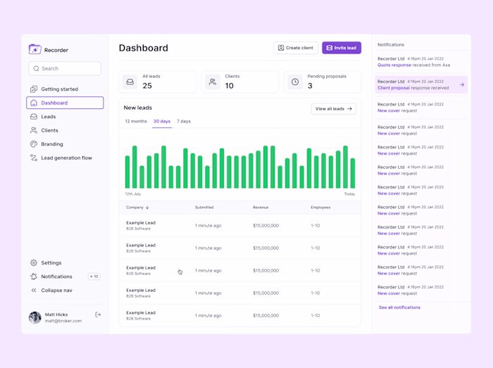 MVP Interface Design for Recorder
