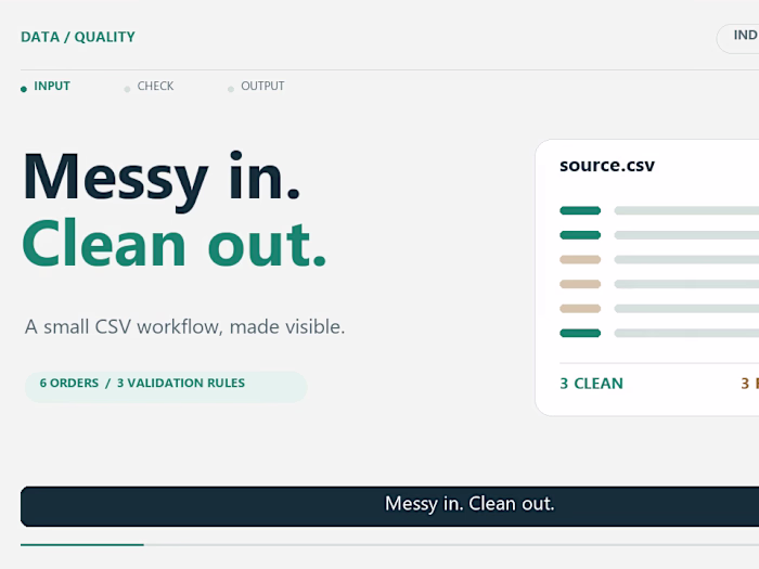 CSV Validation in Motion — Original 22-Second Demo
