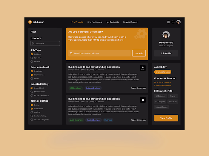 Job Bucket - Job Finding Application