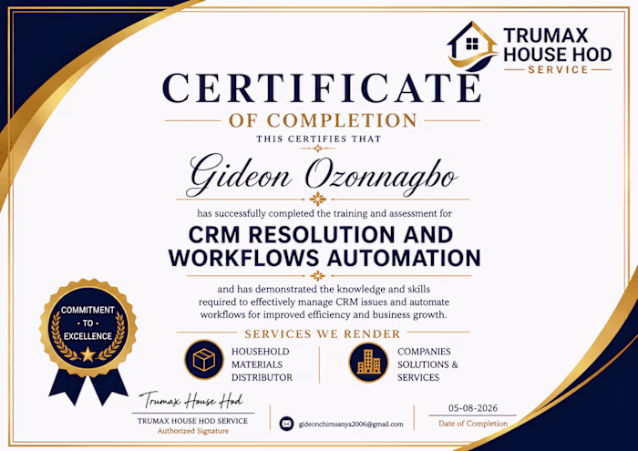 Certificate of Completion