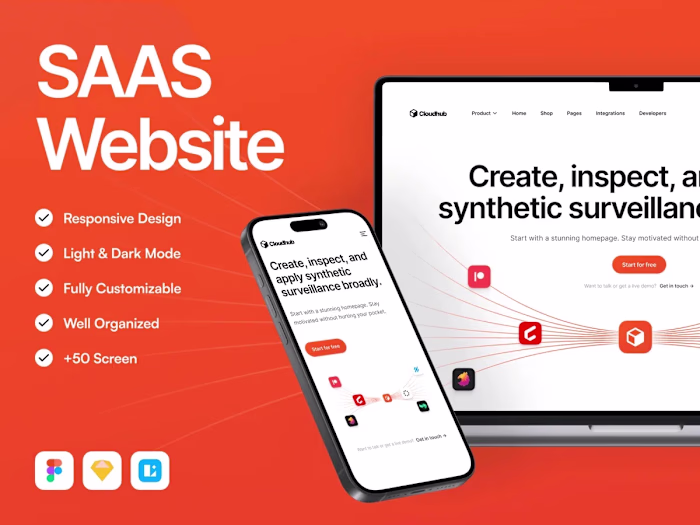 Cloudhub: SaaS Website Template for Figma