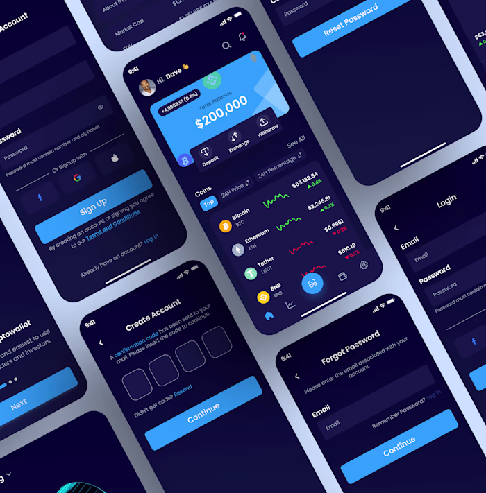 Mobile App Design for Crypto Wallet