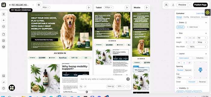Ongoing mobile responsive development in Replo