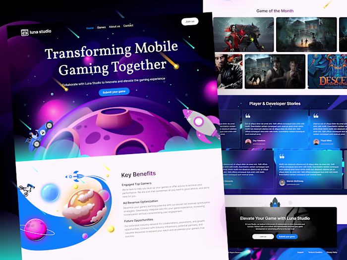 Luna Studio Landing Page 