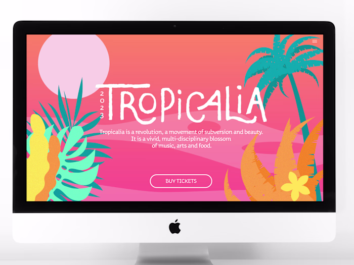 Homepage for a Tropical Festival website