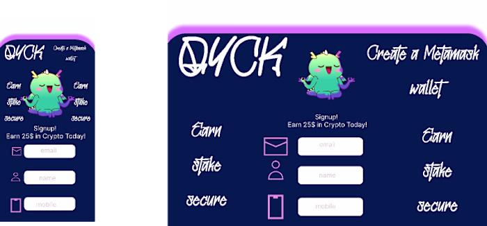 PLAY2EARN Signup Page Design