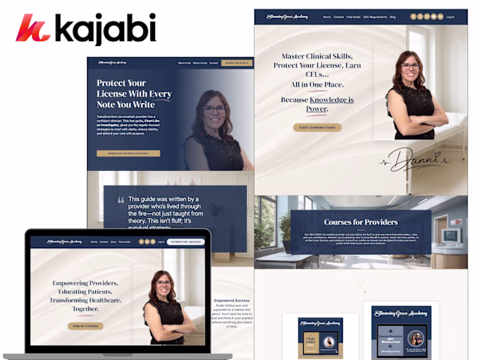 Kajabi Course Website Design for E-Learning & Coaching Platform