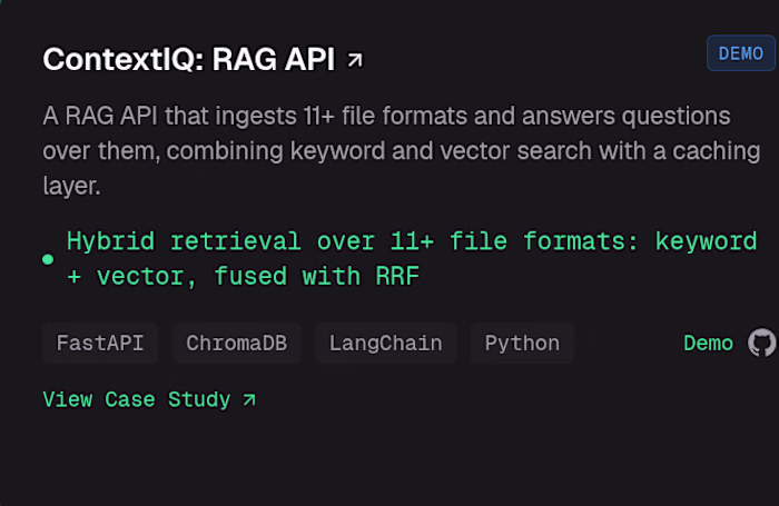 ContextIQ: RAG API
A RAG API