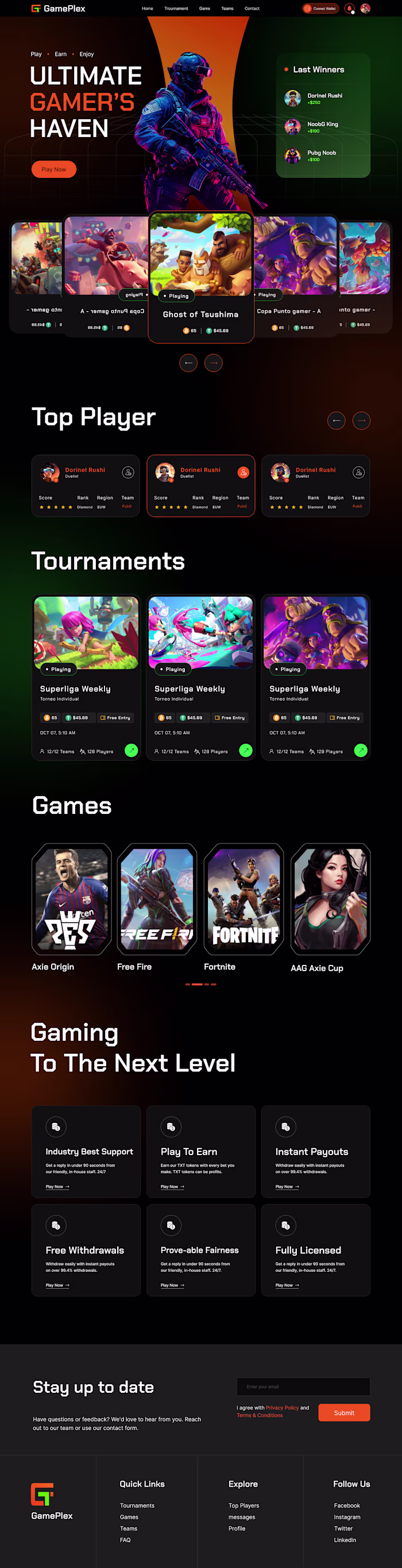 Website Gaming | Figma Desing - Landing Page