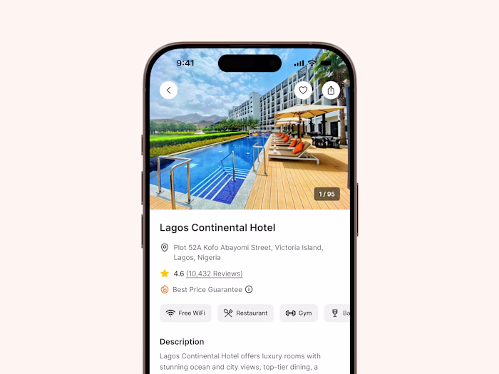 Hotel Details Screen for a Clear, Comfortable Booking Experi...