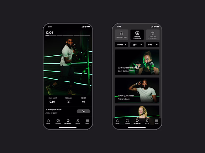 Liteboxer: Connected Fitness App UX/UI