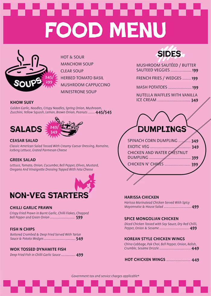 Menu Design - Socialite Cafe 