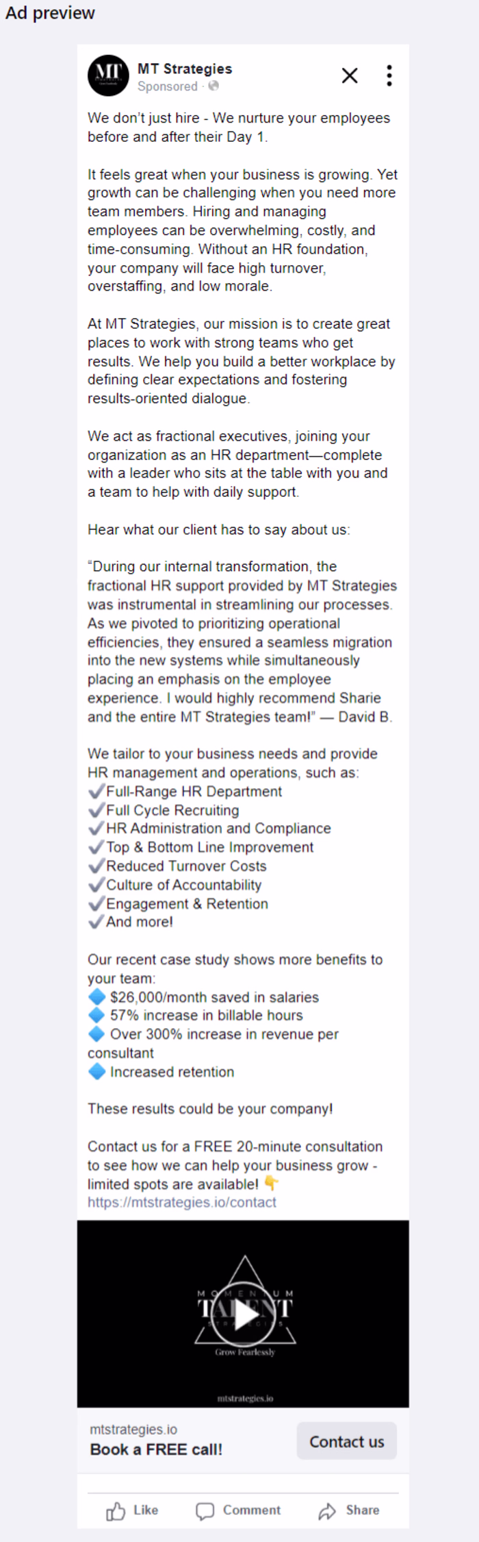 Facebook Ad Copy