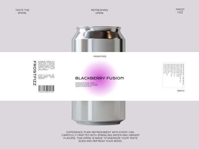 Labels for a sparkling fruit drink