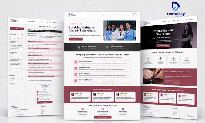 Healthcare Career Coaching Website | Kajabi Design & Development