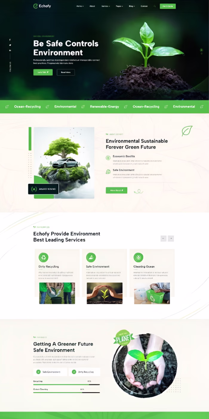 Modern Environmental Website Design 🌱
A