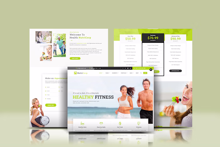 Clean Fitness Website Design For Customer Convertion