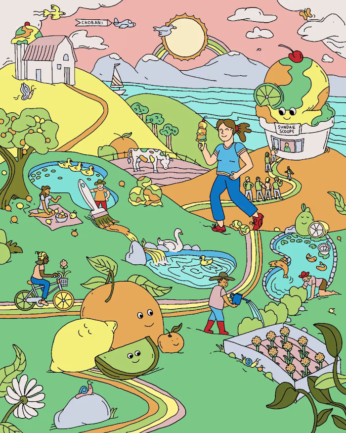 Chobani Seek and Find Illustration