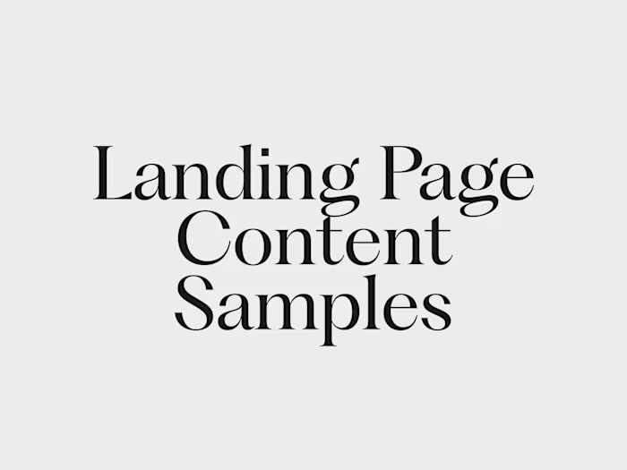 Landing Pages Content
