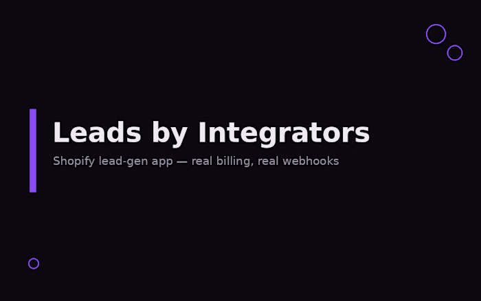 Leads by Integrators — Shopify App
