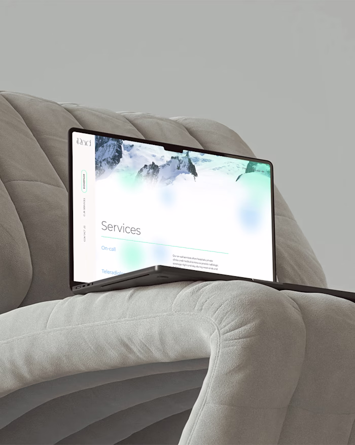 iRad website. Minimal, soft and